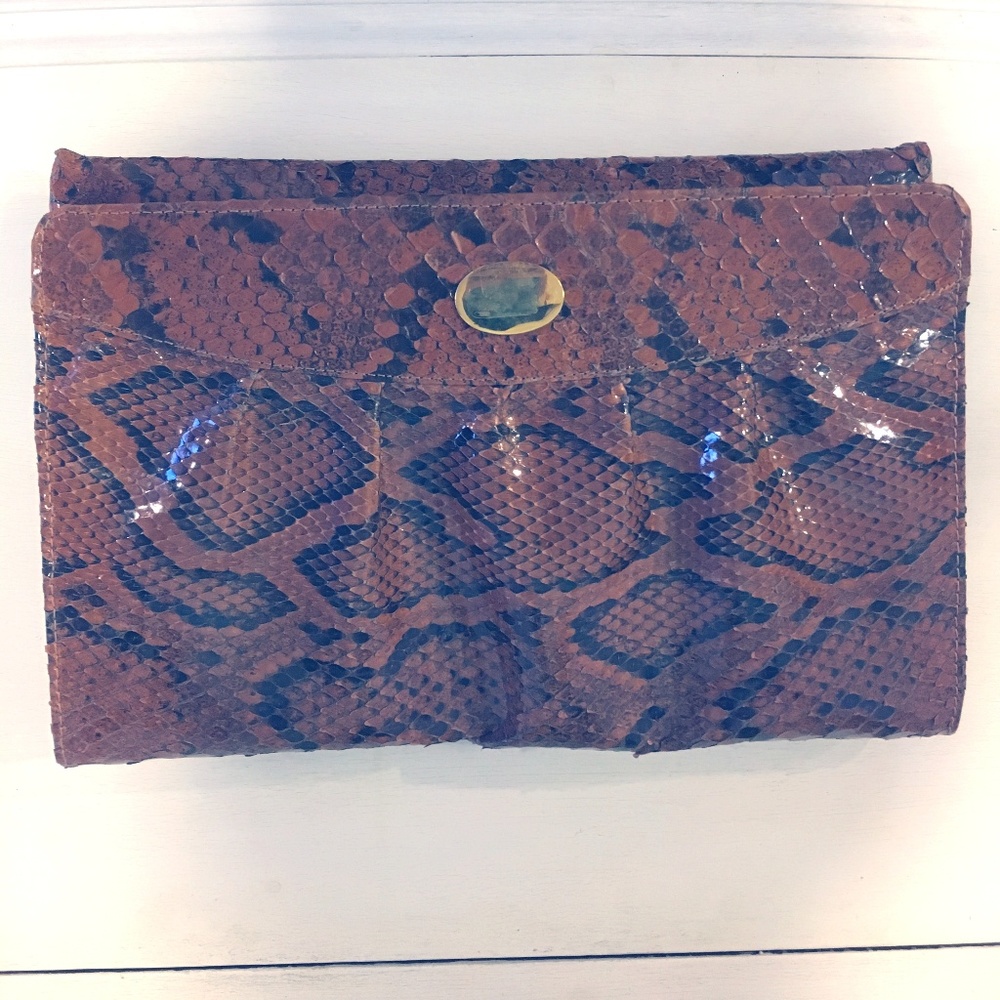 Real Python Snake Skin Vintage Clutch